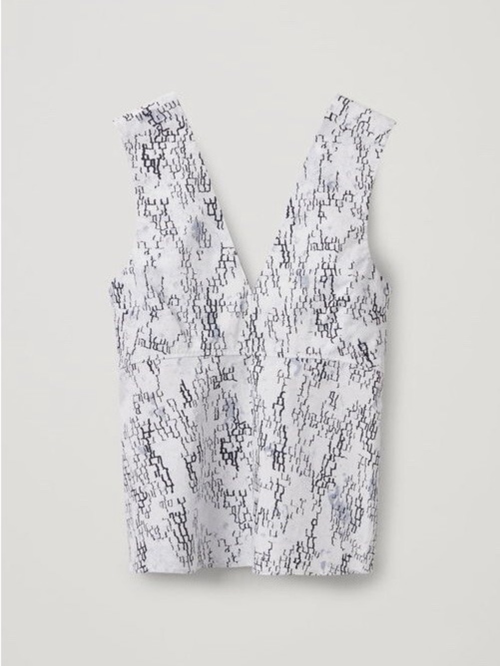 COS sleeveless top with a blue and black abstract geometric pattern - Picture 6 of 14